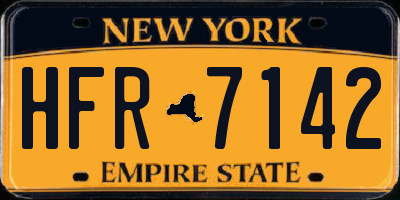 NY license plate HFR7142