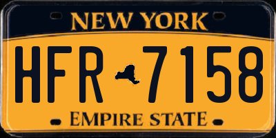 NY license plate HFR7158