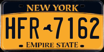 NY license plate HFR7162