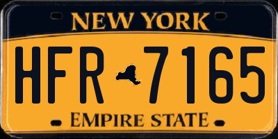 NY license plate HFR7165