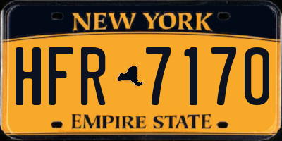 NY license plate HFR7170