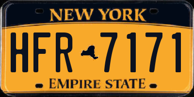 NY license plate HFR7171