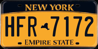 NY license plate HFR7172