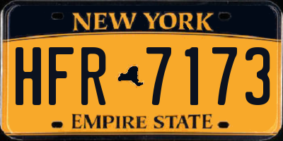 NY license plate HFR7173