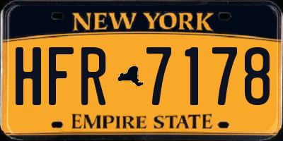 NY license plate HFR7178