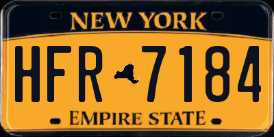 NY license plate HFR7184