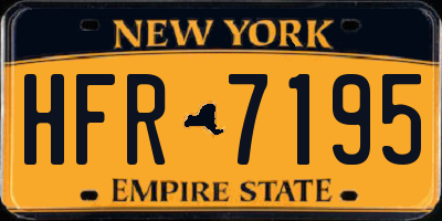 NY license plate HFR7195