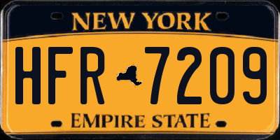 NY license plate HFR7209