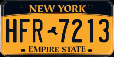NY license plate HFR7213