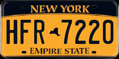 NY license plate HFR7220