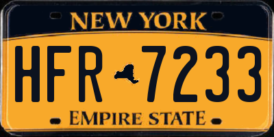 NY license plate HFR7233