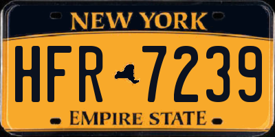 NY license plate HFR7239