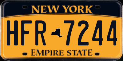NY license plate HFR7244