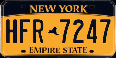 NY license plate HFR7247