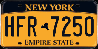 NY license plate HFR7250