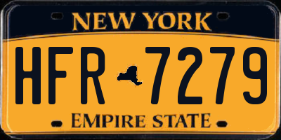 NY license plate HFR7279