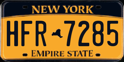 NY license plate HFR7285
