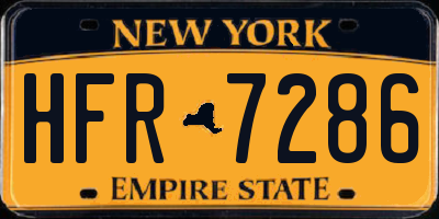 NY license plate HFR7286