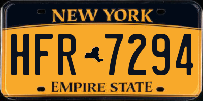 NY license plate HFR7294