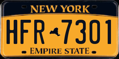 NY license plate HFR7301