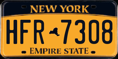 NY license plate HFR7308