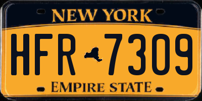 NY license plate HFR7309