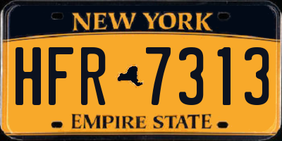 NY license plate HFR7313