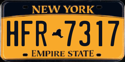 NY license plate HFR7317