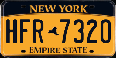 NY license plate HFR7320