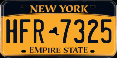 NY license plate HFR7325