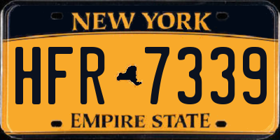 NY license plate HFR7339