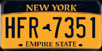 NY license plate HFR7351