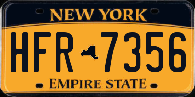 NY license plate HFR7356