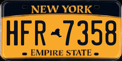 NY license plate HFR7358