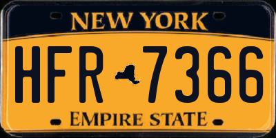 NY license plate HFR7366