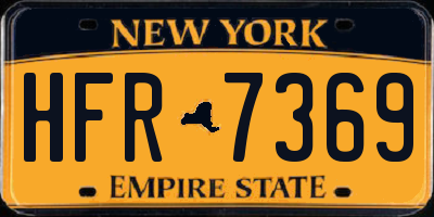 NY license plate HFR7369