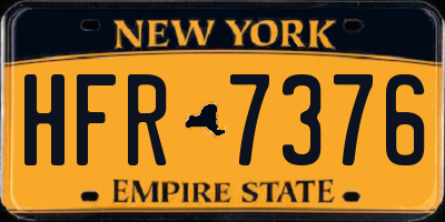 NY license plate HFR7376