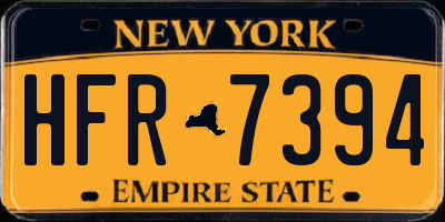NY license plate HFR7394