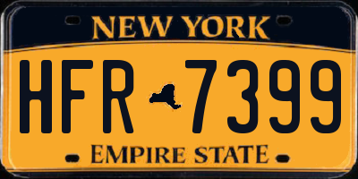 NY license plate HFR7399