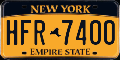 NY license plate HFR7400