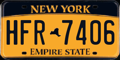 NY license plate HFR7406