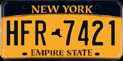 NY license plate HFR7421