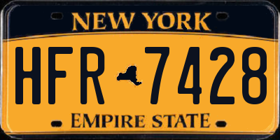 NY license plate HFR7428