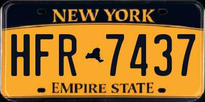 NY license plate HFR7437