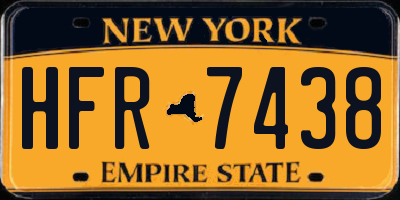 NY license plate HFR7438