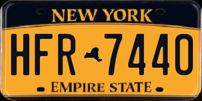 NY license plate HFR7440