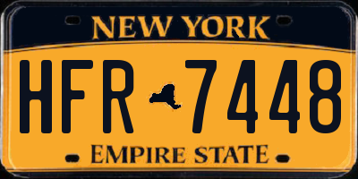 NY license plate HFR7448