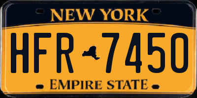 NY license plate HFR7450