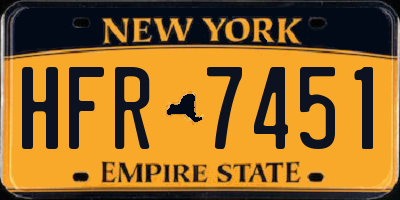 NY license plate HFR7451