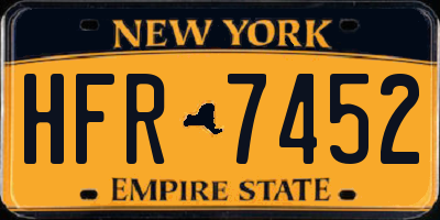 NY license plate HFR7452